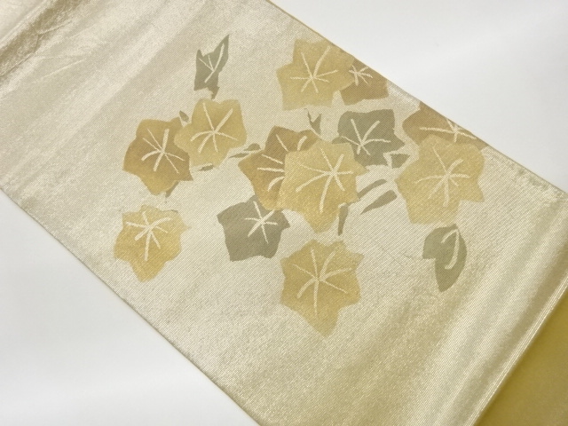  紗 朝顔模様織出し袋帯